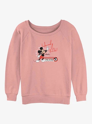 Disney 100 Mickey Mouse Howdy Folks Girls Slouchy Sweatshirt