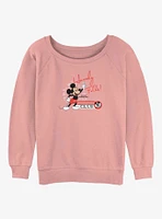 Disney 100 Mickey Mouse Howdy Folks Girls Slouchy Sweatshirt