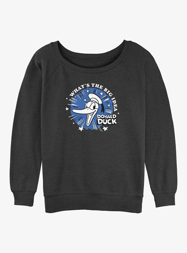 Disney 100 Donald Duck What's The Big Idea Girls Slouchy Sweatshirt