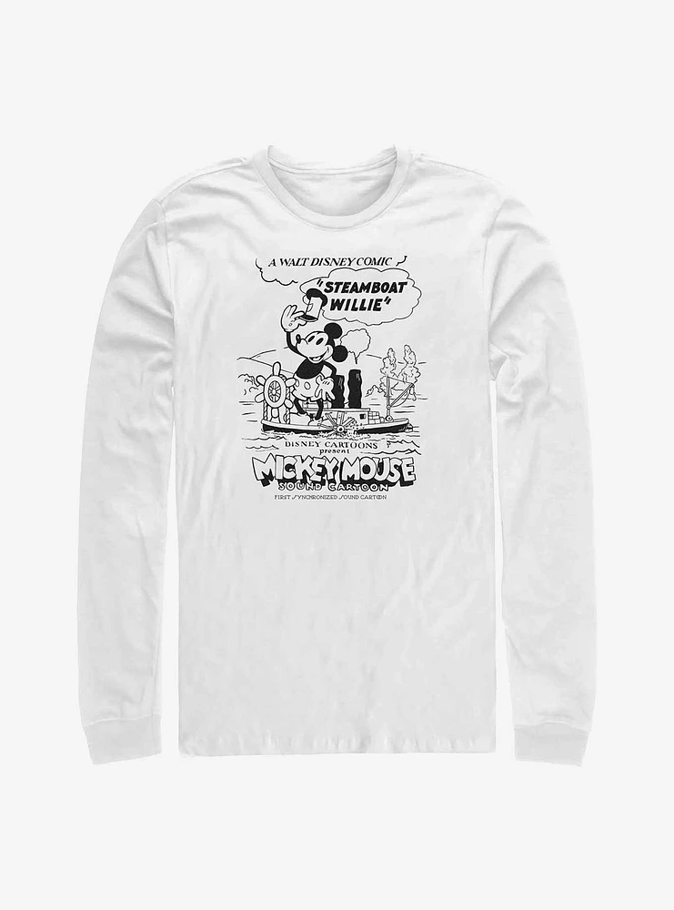 Disney 100 Steamboat Willie On Deck Long-Sleeve T-Shirt