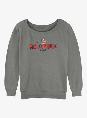Disney 100 Mickey Mouse Club Logo Girls Slouchy Sweatshirt
