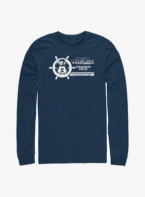 Disney 100 Steamboat Willie Captain Long-Sleeve T-Shirt