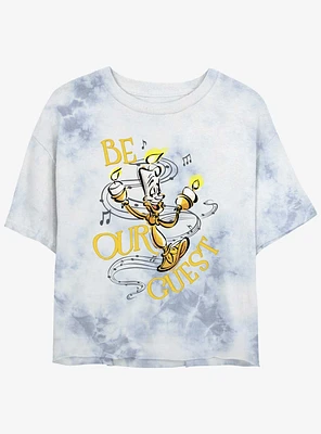 Disney 100 Lumiere Be Our Guest Tie-Dye Girls Crop T-Shirt