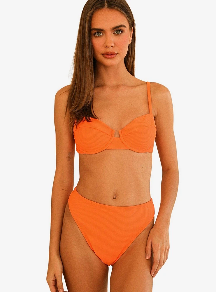 Dippin' Daisy's Gigi Swim Top Ginger Orange Ribbed