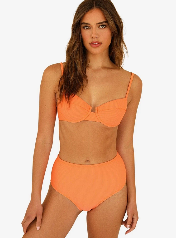 Dippin' Daisy's Balboa Swim Bottom Ginger Orange Ribbed