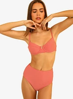 Dippin' Daisy's Gigi Swim Top Hawaiian Sun Pink Ribbed