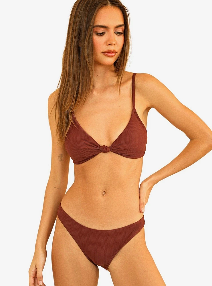 Dippin' Daisy's Zen Swim Top Clay Maroon Ribbed