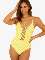 Dippin' Daisy's Bliss Swim One Piece Yellow Checkers