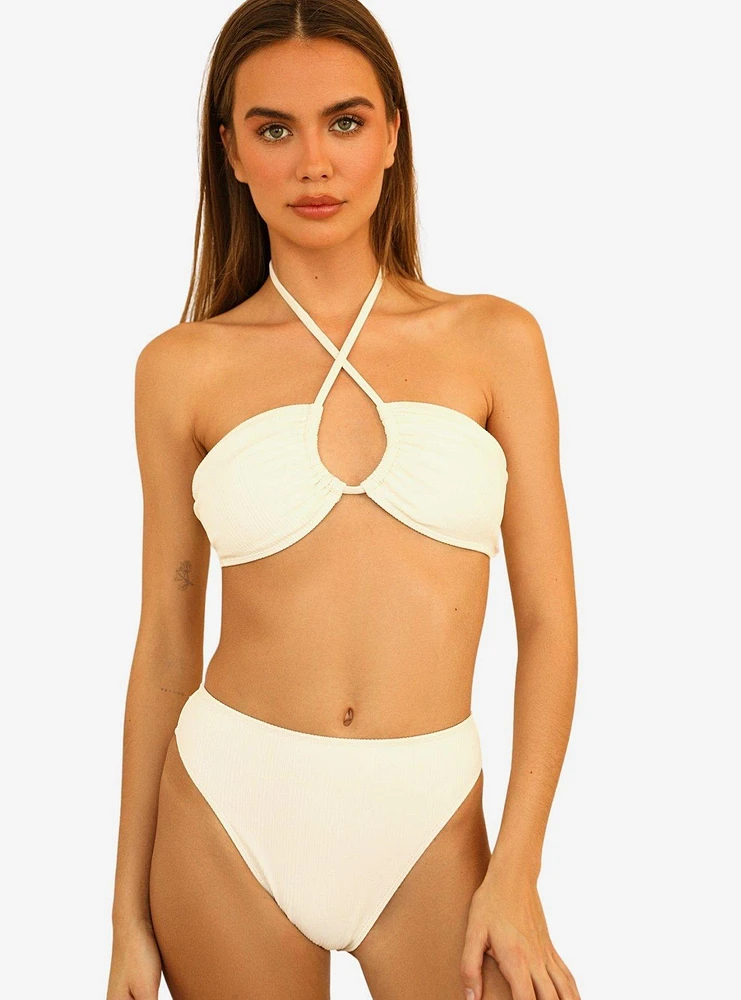 Dippin' Daisy's Seashore Swim Bottom Cloud White Ribbed