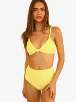 Dippin' Daisy's Balboa Swim Bottom Limelight Yellow Ribbed