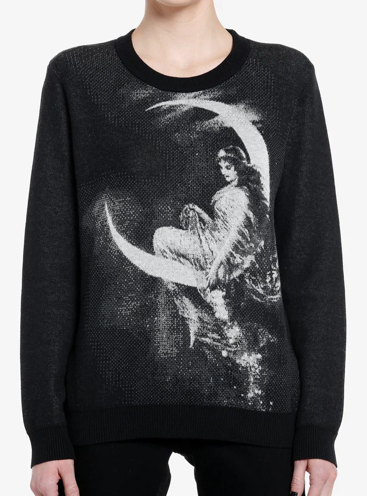 Cosmic Aura Moon Maiden Girls Intarsia Sweater