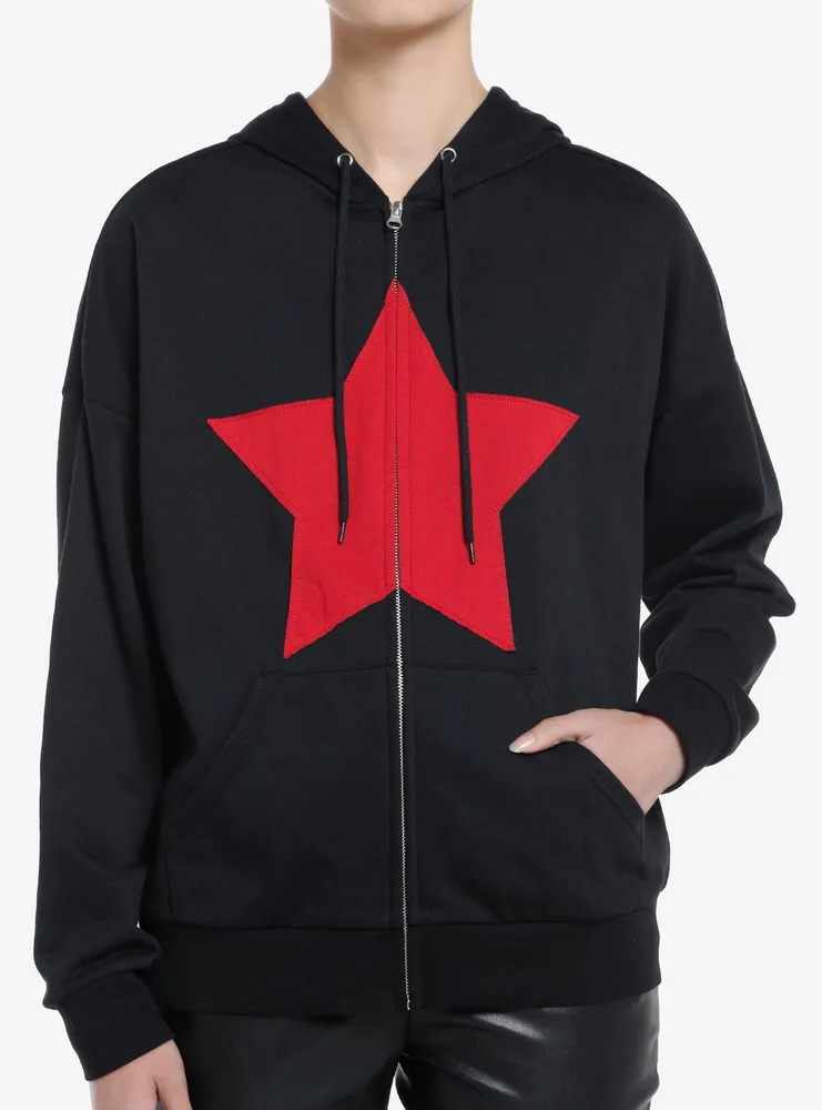 Social Collision Red Star Girls Hoodie