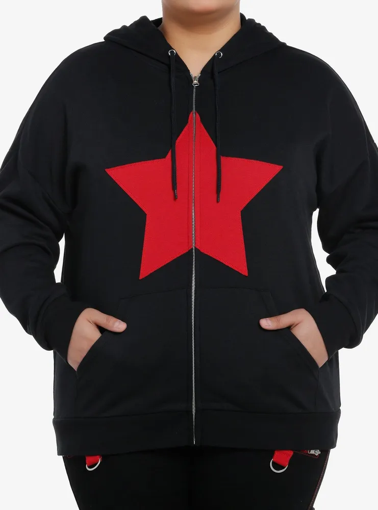 Social Collision Red Star Girls Hoodie Plus