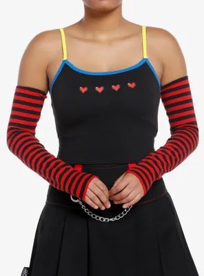 Social Collision Hearts Girls Cami With Arm Warmers