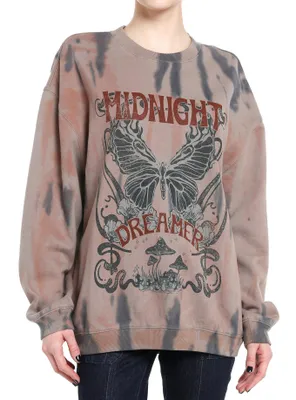 Thorn & Fable Midnight Dreamer Butterfly Tie-Dye Girls Sweatshirt