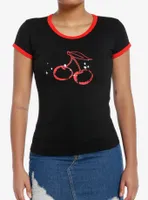 Social Collision Cherry Baby Girls Ringer T-Shirt