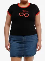 Social Collision Cherry Baby Girls Ringer T-Shirt Plus