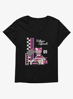Hello Kitty And Friends Checkered Flag Tokyo Speed Girls T-Shirt Plus