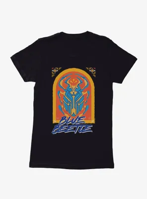 Blue Beetle Scarab Tile Womens T-Shirt