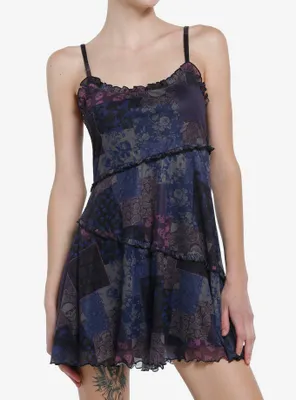 Social Collision Skull Paisley Patchwork Cami Dress