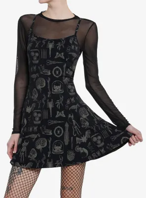 Social Collision Taxidermy Print Twofer Mini Dress