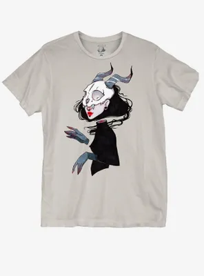 Horned Skull Mask T-Shirt By Karina Gazizova