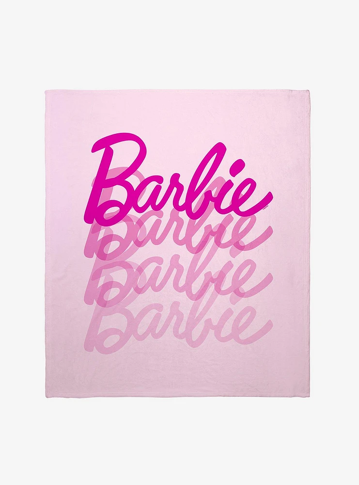 Barbie Logo Stacked Throw Blanket