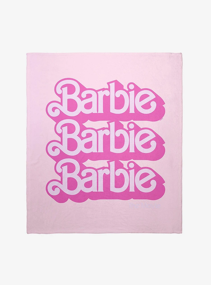 Barbie The Movie Barbie Logo Throw Blanket