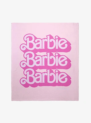 Barbie The Movie Barbie Logo Throw Blanket