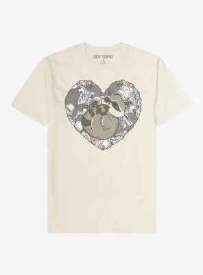 Heart Trash Raccoon T-Shirt