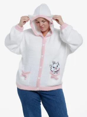 Disney The Aristocats Marie Fuzzy Hooded Girls Cardigan Plus