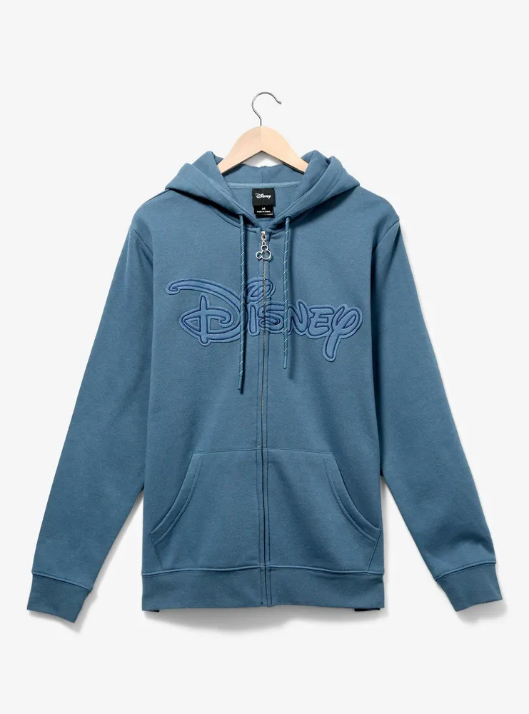 Boxlunch Disney Logo Blue Zip Hoodie — BoxLunch Exclusive