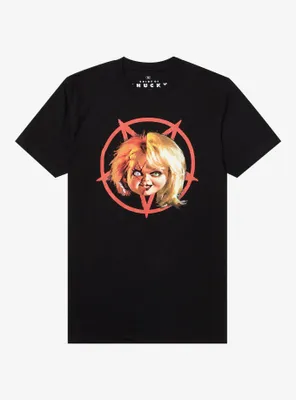 Chucky & Tiffany Pentagram Split Portrait T-Shirt