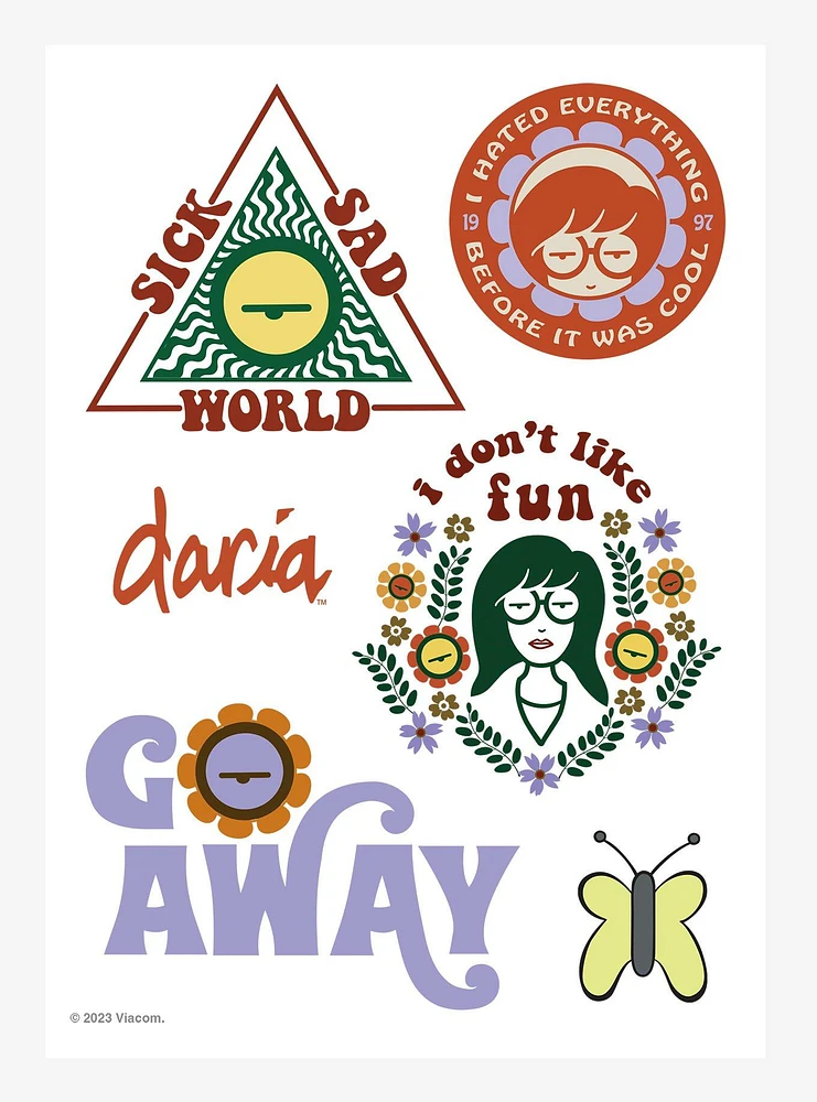 MTV Daria I Don't Like Fun Kiss-Cut Sticker Sheet