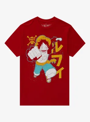 One Piece Luffy Red Tonal T-Shirt