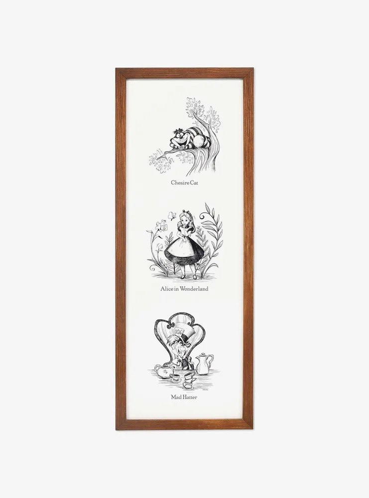 Disney Alice In Wonderland Storybook Vertical Framed Wood Wall Decor