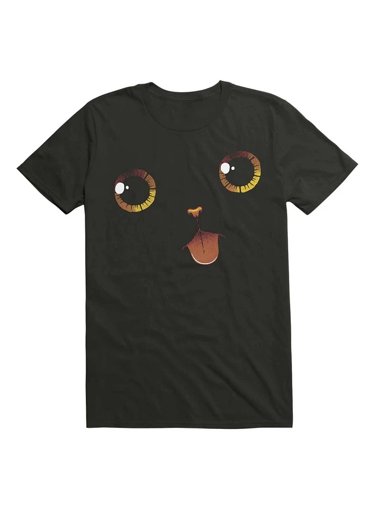 Cute Black Cat Minimalist Tongue T-Shirt
