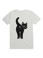 Hello Cat Butt Minimalist Black T-Shirt