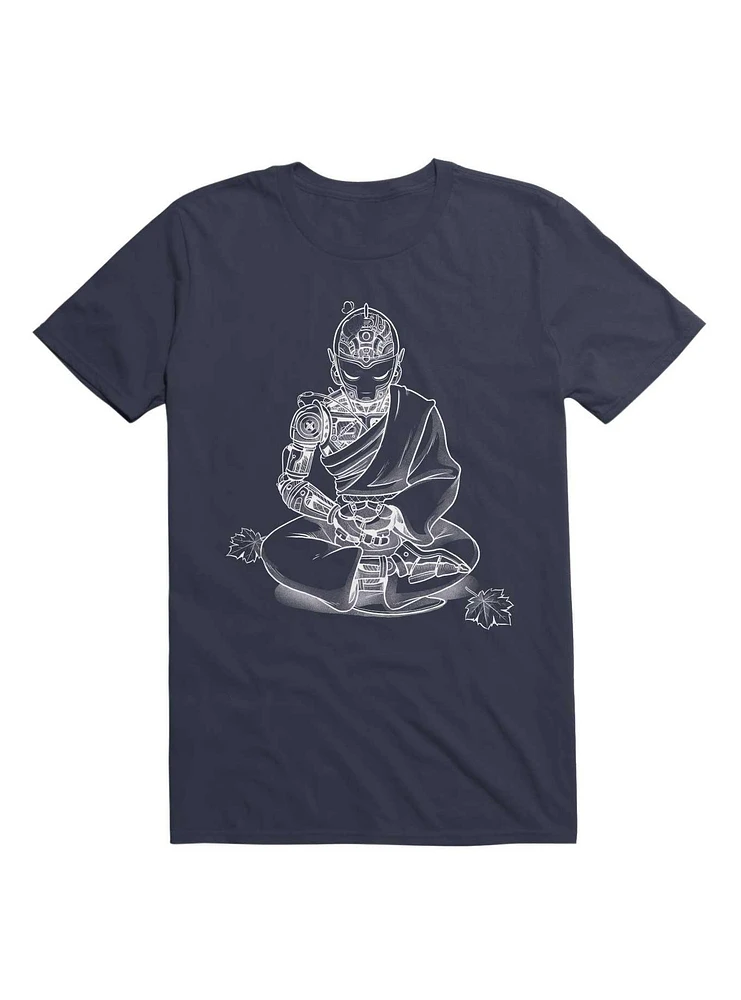 Meditation Robot Monk Minimalist T-Shirt