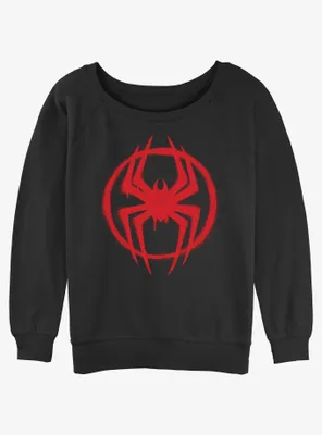 Marvel Spider-Man Spray Circle Symbol Womens Slouchy Sweatshirt