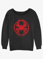 Marvel Spider-Man Spray Circle Symbol Womens Slouchy Sweatshirt