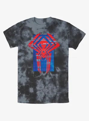 Marvel Spider-Man Spider Symbol Glitch Lines Tie-Dye T-Shirt