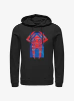 Marvel Spider-Man Spider Symbol Glitch Lines Hoodie