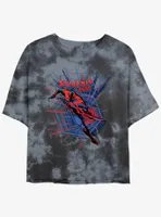 Marvel Spider-Man 2099 Graphic Womens Tie-Dye Crop T-Shirt