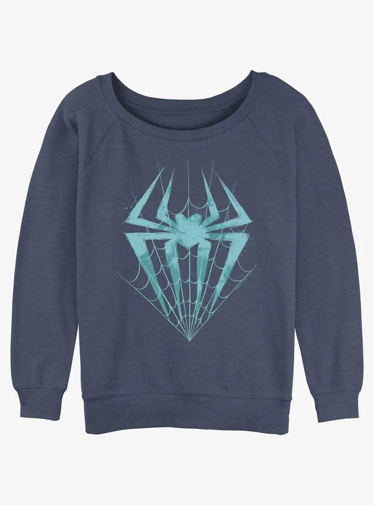 Marvel Spider-Man Spider Symbol With Web Womens Slouchy Sweatshirt