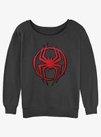 Marvel Spider-Man Simple Spider Symbol Womens Slouchy Sweatshirt