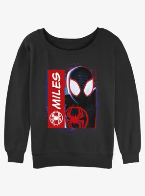 Marvel Spider-Man Miles Morales Simple Comic Womens Slouchy Sweatshirt
