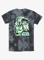 Star Wars The Mandalorian With Grogu Pop Art Tie-Dye T-Shirt