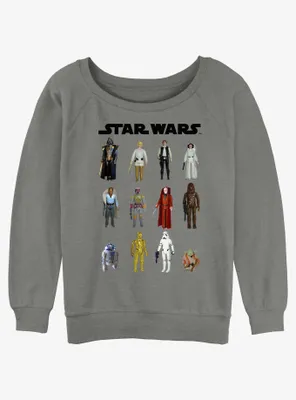Star Wars Action Figures Womens Slouchy Sweatshirt