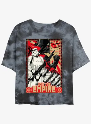 Star Wars Join The Empire Propaganda Womens Tie-Dye Crop T-Shirt